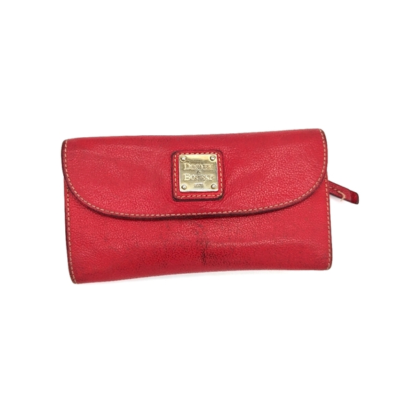 Dooney & Bourke Bags Dooney Bourke Red Leather Saffiano Continental Clutch Wallet Poshmark